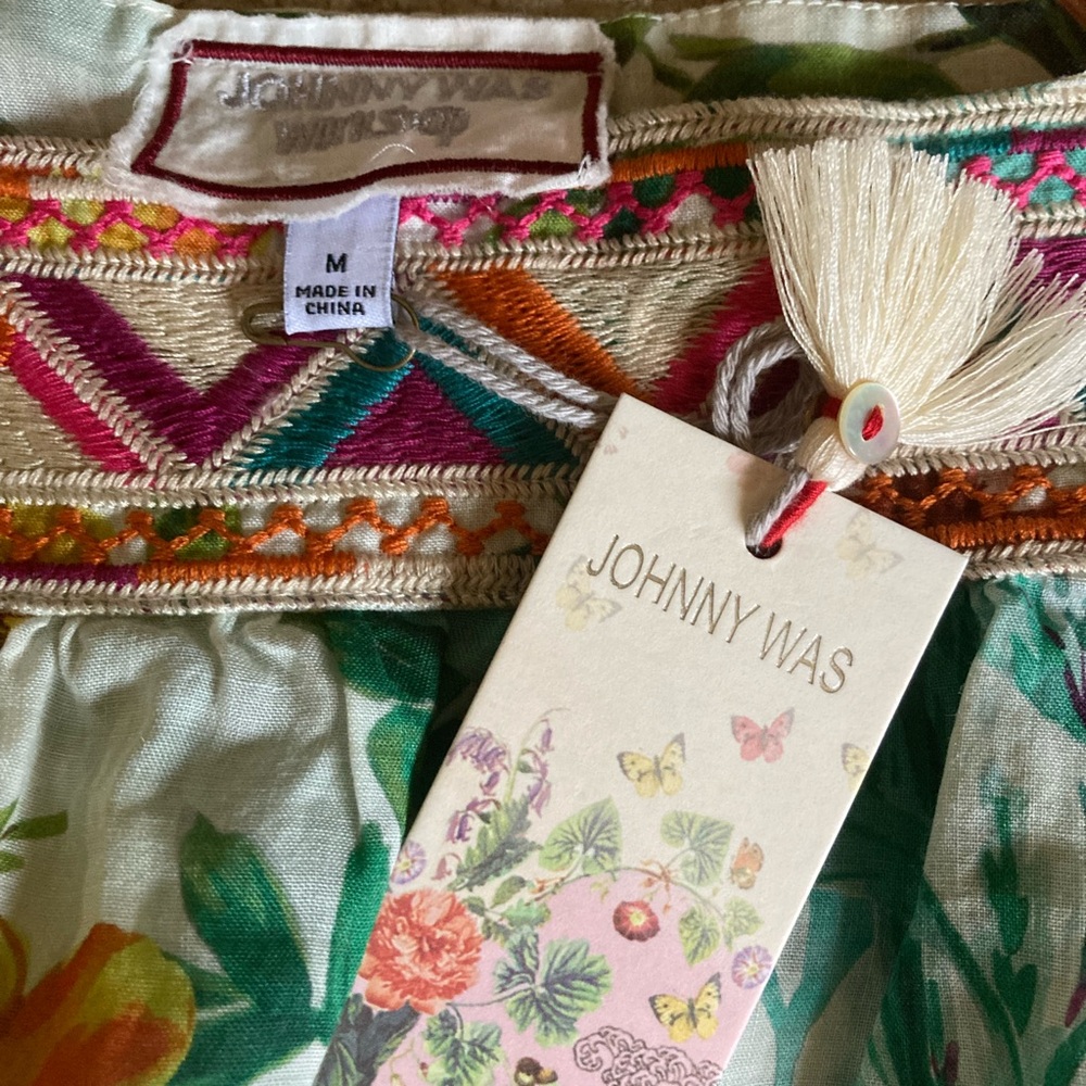 Johnny Was embroidered square neck peasant top boho NWT - Picture 5 of 14